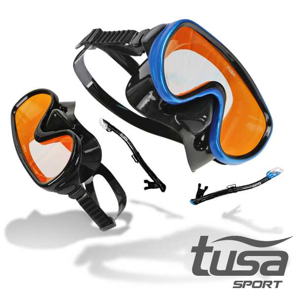 투사 스포츠(TUSA Sport) 투사스포츠 미러코팅렌즈 스노쿨링 마스크+스노클 세트 UC-1625MQB